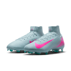 Nike Youth Mercurial Superfly10 Pro FG High-Top Soccer Cleats-Ocean Cube/Pink Blast